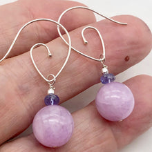 Load image into Gallery viewer, Kunzite Sterling Silver Drop Earrings | 1.5" | Lavender Silver | Earrings |