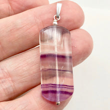 Load image into Gallery viewer, Striped Lavender Fluorite & Sterling Silver Pendant | 40x16x7mm |
