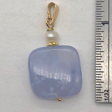 Load image into Gallery viewer, Blue Chalcedony 14K Gold Filled Drop Pendant | 1 1/4" Long |