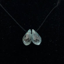 Load image into Gallery viewer, Pair (2) Rare Natural Light Blue Zircon Faceted 7.5x5-6x4mm Briolette Beads 4881 - PremiumBead Alternate Image 4