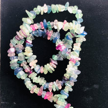Load image into Gallery viewer, Wild Multi Color Fluorite Nugget Bead 36 inch Necklace | 7x5x2mm to 4x4x3mm |