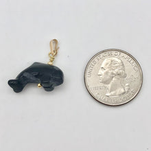 Load image into Gallery viewer, Happy Obsidian Orca Whale 14K Gold Filled 1.06" Long Pendant 509301ORG - PremiumBead Alternate Image 4