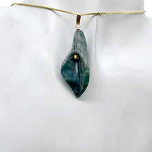 Load image into Gallery viewer, Fancy Jasper Calla Lily 14K Gold Filled Flower Pendant| 1 3/4" Long | Green |