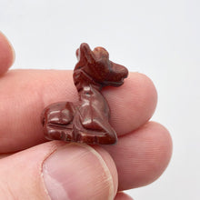 Load image into Gallery viewer, Graceful 2 Carved Brecciated Jasper Giraffe Beads | 21x17x9.5mm | Red - PremiumBead Alternate Image 6
