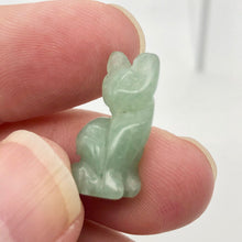 Load image into Gallery viewer, Adorable! 2 Aventurine Sitting Carved Cat Beads | 21x12x8mm | Green - PremiumBead Primary Image 1