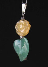 Load image into Gallery viewer, Carved Yellow Honey Jade Rose &amp; Silver Pendant 9199C - PremiumBead Primary Image 1
