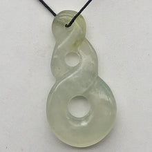 Load image into Gallery viewer, Hand Carved Translucent Serpentine Infinity Pendant with Black Cord 10821Z - PremiumBead Primary Image 1