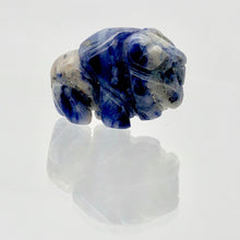 Load image into Gallery viewer, Charge! Sodalite Hand Carved Bison / Buffalo Figurine | 21x14x8mm | Blue White