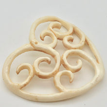 Load image into Gallery viewer, Delicate Carved Waterbuffalo Bone Heart Bead 10744 - PremiumBead Alternate Image 2