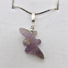 Load image into Gallery viewer, Carved Amethyst Alligator Sterling Silver Pendant | 1 1/4 inch long | Purple | - PremiumBead Alternate Image 2