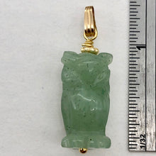 Load image into Gallery viewer, Aventurine Owl Pendant Necklace | Semi Precious Stone Jewelry | 14k gf Pendant - PremiumBead Alternate Image 7