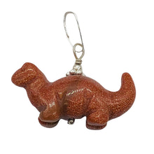 Load image into Gallery viewer, Goldstone Diplodocus Dinosaur Sterling Silver Pendant Necklace| 1 Pendant |