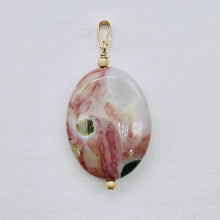 Load image into Gallery viewer, Ocean Jasper 14K Gold Filled Oval Pendant | 1 1/2" Long | Red/White | 1 Pendant|