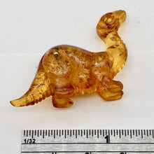 Load image into Gallery viewer, Natural Untreated Amber Hand Carved Diplodocus Dinosaur | 45x27x10mm | Figurine