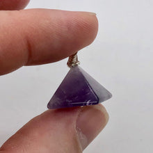 Load image into Gallery viewer, Contemplation Amethyst Pyramid Sterling Silver Pendant | 1 3/8" Long |Purple | - PremiumBead Alternate Image 4