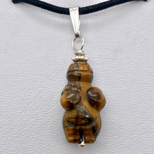 Load image into Gallery viewer, Hand Carved Tigereye Goddess of Willendorf Silver Pendant|1.5 "Long | Goddess | - PremiumBead Alternate Image 3
