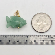 Load image into Gallery viewer, Swimmin'! Aventurine Fish Koi 14kgf Gold Pendant - PremiumBead Alternate Image 3