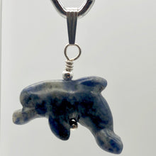 Load image into Gallery viewer, Semi Precious Stone Jewelry Jumping Pendant Necklace in Blue Sodalite and Silver - PremiumBead Alternate Image 3