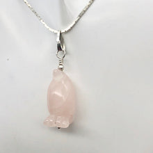 Load image into Gallery viewer, Darling! Rose Quartz Penguin Sterling Silver Pendant 509273RQS - PremiumBead Alternate Image 3