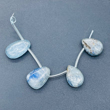 Load image into Gallery viewer, Kyanite Flat Briolette Teardrop Bead | 17x12x5-13x9x3.5mm| Blue/Silver| 4 Beads|