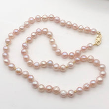 Load image into Gallery viewer, Freshwater Round Pearl Knotted 14K Gold Filled Necklace | 19 Inch | Pink |