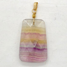 Load image into Gallery viewer, Fluorite 14K Gold Filled Wire Wrap Trapezoid Pendant | 2" Long | Purple, Clear |