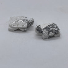 Load image into Gallery viewer, Hand Carved 2 White Howlite Turtle Beads
