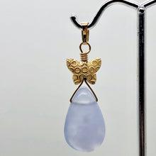 Load image into Gallery viewer, Blue Chalcedony Designer 14K Gold Filled Pendant | 22x12x6mm | 1 5/8" Long |