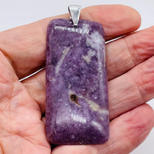 Load image into Gallery viewer, Natural Purple Lepidolite Large Rectangular Sterling Silver Pendant | 2 3/4" |