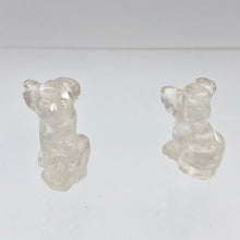 Load image into Gallery viewer, Fluttering Clear Quartz Dog Figurine/Worry Stone | 20x12x10mm | Clear - PremiumBead Alternate Image 6
