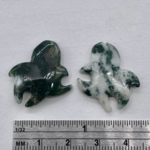 Load image into Gallery viewer, Adorable 2 Natural Carved Moss Agate Octopus Beads | 25x18x5.5mm | Green