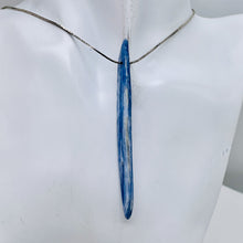 Load image into Gallery viewer, Kyanite 5.28g Spear Pendant Bead | 79x8x3mm | Blue Silver | 1 Bead |