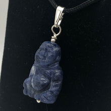 Load image into Gallery viewer, Namaste Hand Carved Sodalite Buddha and Sterling Silver Pendant, 1.5" Long - PremiumBead Alternate Image 5