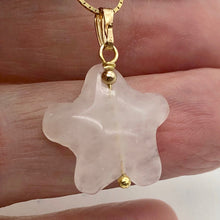 Load image into Gallery viewer, Rose Quartz Starfish Pendant Necklace | Semi Precious Stone | 14k gf Pendant - PremiumBead Alternate Image 2