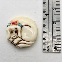 Load image into Gallery viewer, Waterbuffalo Bone Dog | 20.5x20.5x5mm | Cream/Brown/Red | 1 Bead - PremiumBead Alternate Image 5