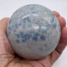 Load image into Gallery viewer, K2 Stone Meditation Scrying Sphere | 3" | White Blue | 1 Display Sphere|