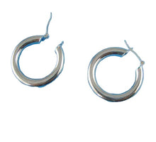 Load image into Gallery viewer, Sleek! Sterling Silver Hinged 25mm Hoop Earrings 9770