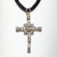 Load image into Gallery viewer, Shimmering Cubic Zirconia & Sterling Cross Pendant 10549 - PremiumBead Primary Image 1