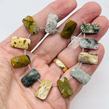 Load image into Gallery viewer, Ocean Jasper 18x10x5mm Facet Pendant Bead 8 inch Strand 004592HS