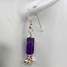 Load image into Gallery viewer, Enchanting Amethyst & Sterling Silver Earrings!|4x4x12mm Amethyst| 1 1/2" Long| - PremiumBead Alternate Image 5