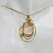 Load image into Gallery viewer, Rose Quartz Gemmy 14K Gold Filled Wire Wrap Pendant | 1 3/4" Long | Pink | 1 |