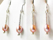 Load image into Gallery viewer, Stardust Pink Pearls with Solid Sterling Silver Earrings 6553 - PremiumBead Primary Image 1