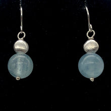 Load image into Gallery viewer, Aquamarine Sterling Silver Drop earrings | 1 pair | Blue | 1 Earrings |