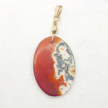 Load image into Gallery viewer, Moss Agate Oval 14K Gold Filled Pendant | 2" Long | Red Green Clear | 1 Pendant|