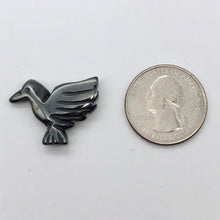 Load image into Gallery viewer, Lovely 2 Hand Carved Hematite Dove Bird Beads | 25x18x5.5mm | Graphite - PremiumBead Alternate Image 4