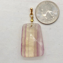 Load image into Gallery viewer, Fluorite 14K Gold Filled Wire Wrap Trapezoid Pendant| 2" Long | Purple, Clear |