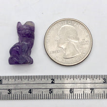 Load image into Gallery viewer, Adorable! 2 Amethyst Sitting Carved Cat Beads | 21x14x10mm | Purple - PremiumBead Alternate Image 4