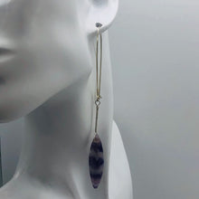 Load image into Gallery viewer, Sodalite Sterling Silver Teardrop Earrings| 4 1/4" Long | Purple/White| 1 Pair |