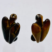 Load image into Gallery viewer, 2 Loving Carved Tigereye Guarding Angel Beads 009284TE | 21x14x8mm | Golden Brown