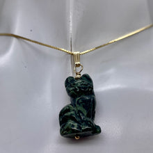 Load image into Gallery viewer, Adorable! Kambaba Jasper Carved Sitting Cat 14K Gold Filled Pendant